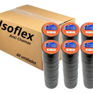 Fita Isolante Anti Chama Isoflex 19mm X 10m – Caixa com 60 Unidades